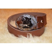 Hunting leather belt Wolf 2